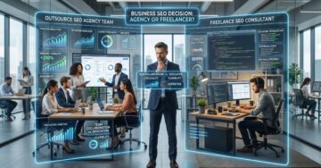 Business owner selecting an outsource SEO company instead of a freelance SEO consultant