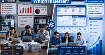 Comparison between in-house SEO team and outsourced SEO services