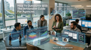 Agency outsource SEO work to experts through a whitelabel SEO workflow system