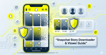 Snapchat story downloader and viewer guide showing privacy, disappearing stories, and anonymous viewing concepts on mobile interface