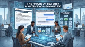 Future of SEO with Google AI Overviews and GOOGLE SGE visualization