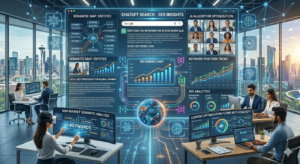AI-powered ChatGPT SEO services dashboard with conversational search optimization