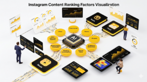 Instagram ranking factors including watch time, saves, shares, comments, engagement velocity, and audience interaction signals.