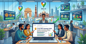 Local SEO strategy in Delhi showing business growth and Google ranking improvement