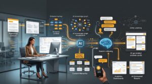 Illustration explaining Answer Engine Optimization using semantic SEO, structured content, schema markup, and AI-powered answer generation.