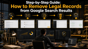 google removal tools dashboard and seo tracking interface illustration