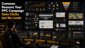 Visualization of the most common reasons PPC campaigns receive clicks but fail to convert visitors into leads.