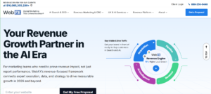 WebFX pharmaceutical SEO services page featuring healthcare SEO, analytics, content marketing, and technical website optimization.