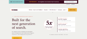 Victorious SEO landing page displaying technical SEO, keyword research, and organic growth strategies for healthcare businesses.